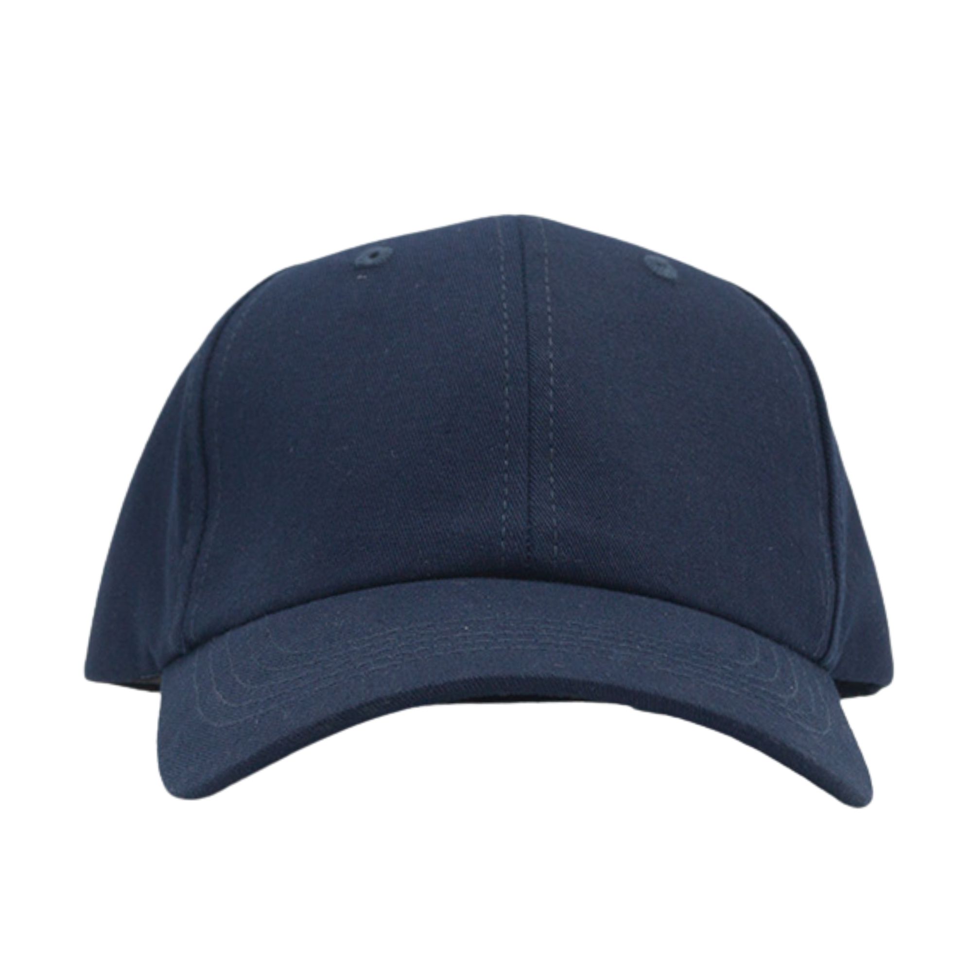 CLASSIC_BLEU_MARINE_FACE.jpg Casquette CLASSIC bleu marine personnalisable vue de face