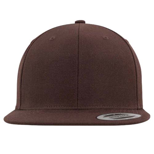 CLASSIC_SNAPBACK_MARRON_FACE Casquette SNAPBACK CLASSIC marron personnalisable vue de face