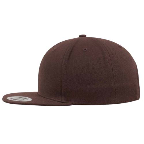 CLASSIC_SNAPBACK_MARRON_GAUCHE Casquette SNAPBACK CLASSIC marron personnalisable vue de coté gauche