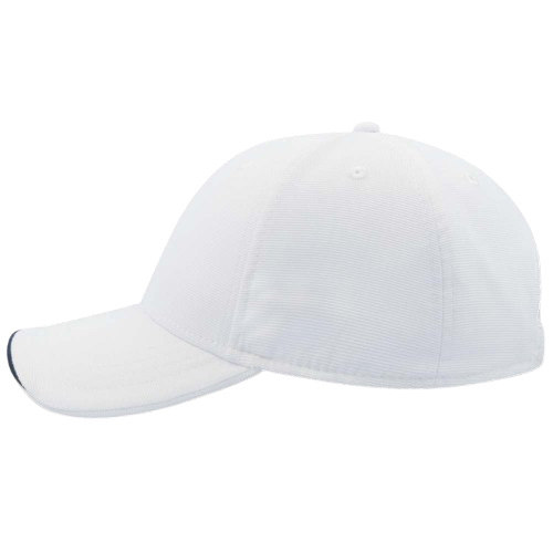 Casquette ESTORIL blanche personnalisable vue de coté gauche