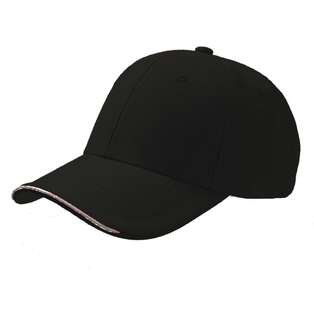 Casquette ESTORIL noire personnalisable vue de 3 quart face