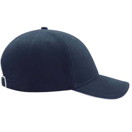 Casquette LIBERTY SANDWICH marine/blanc personnalisable vue de coté droit