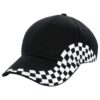 Casquette RALLY noire/blanc personnalisable vue de 3 quart face