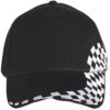 Casquette RALLY noire/blanc personnalisable vue de face