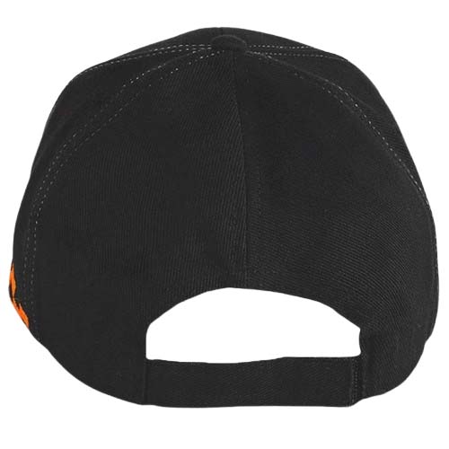 Casquette RALLY noire/orange personnalisable vue de dos