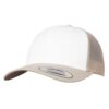 RETRO TRUCKER BICOLORE CF_BEIGE BLANC_3 QUART FACE Casquette RETRO TRUCKER BICOLORE CF beige/blanc personnalisable vue de 3 quart face