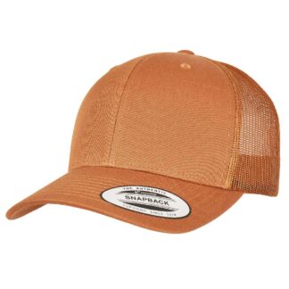 Casquette RETRO TRUCKER orange personnalisable vue de 3 quart face