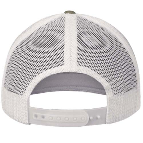 RETRO_TRUCKER_BICOLORE_VERT KAKI BLANC_DOS Casquette RETRO TRUCKER BICOLORE vert kaki/blanc personnalisable vue de dos