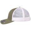 RETRO_TRUCKER_BICOLORE_VERT KAKI BLANC_GAUCHE Casquette RETRO TRUCKER BICOLORE vert kaki/blanc personnalisable vue de coté gauche