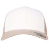 RETRO_TRUCKER_CF_BEIGE BLANC_FACE Casquette RETRO TRUCKER CF beige/blanc personnalisable vue de face