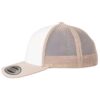 RETRO_TRUCKER_CF_BEIGE BLANC_GAUCHE Casquette RETRO TRUCKER CF beige/blanc personnalisable vue de coté gauche
