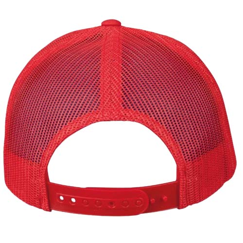 Casquette RETRO TRUCKER CF rouge/blanc personnalisable vue de dos