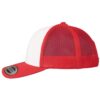 Casquette RETRO TRUCKER CF rouge/blanc personnalisable vue de coté gauche