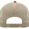 Casquette RAPPER COTTON bordeaux/beige personnalisable vue de dos