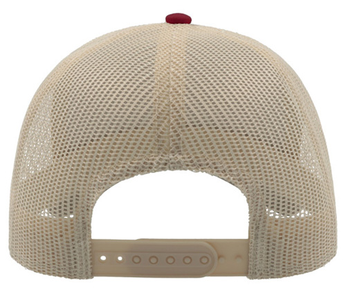 Casquette RAPPER COTTON bordeaux/beige personnalisable vue de dos