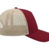 Casquette RAPPER COTTON bordeaux/beige personnalisable vue de coté droit