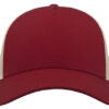 Casquette RAPPER COTTON bordeaux/beige personnalisable vue de face