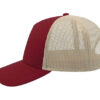 Casquette RAPPER COTTON bordeaux/beige personnalisable vue de coté gauche